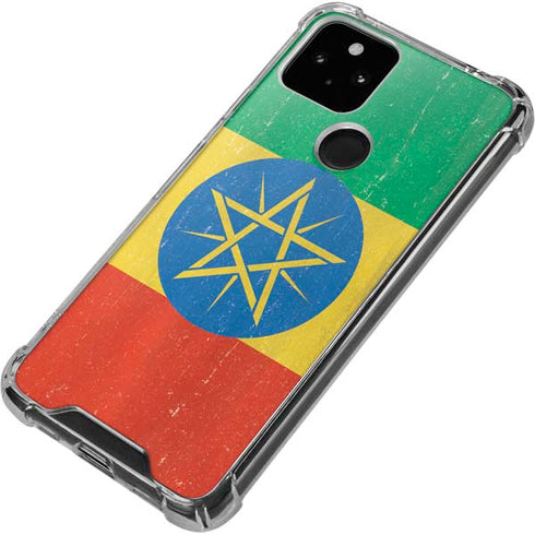 Ethiopia Flag Distressed Google Pixel 4a 5G Clear Case